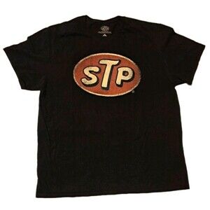 Retro STP Oil Company T-Shirt Men’s 2XL Black Classic Auto Racing Energizer Tee